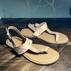 Toms NWT Women's 8.5 Bree Ortholite Comfort Strappy Sandals in Warm Beige